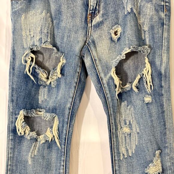 One Teaspoon Free Birds Distressed Jeans 28 Super Ripped low waist, short rise - Picture 4 of 7